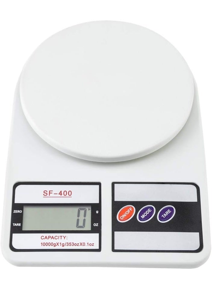 Digital kitchen scale up to 10 kg, white, 24.5x3.5x17 cm - Image 4